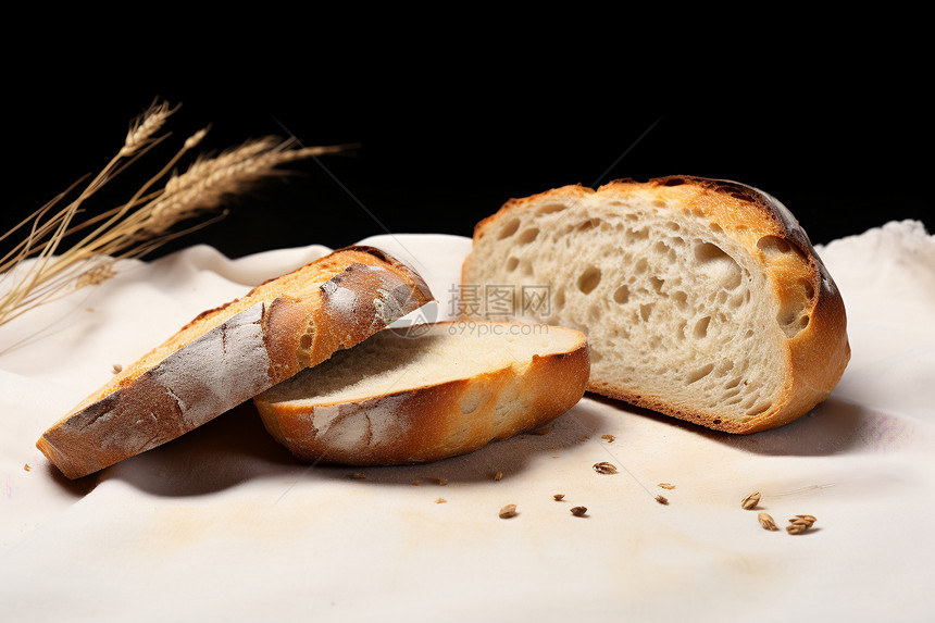 营养丰富的小麦面包图片