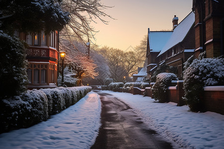 冬日的寂静小镇图片