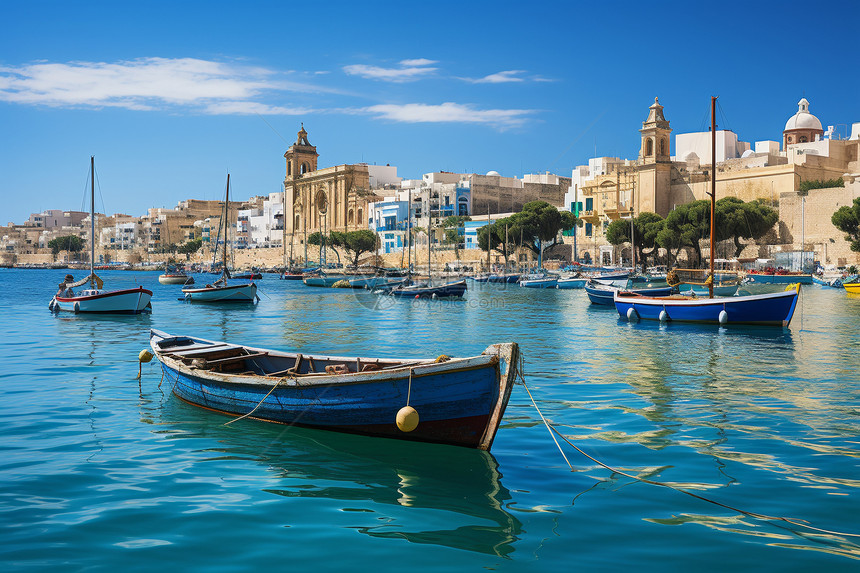 美丽的地中海渔村图片