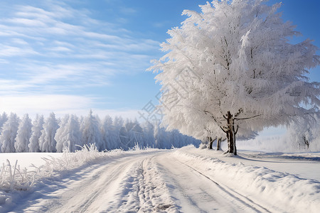 冬季乡村的美丽景观图片