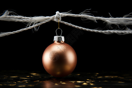 金色闪亮的圣诞装饰球图片
