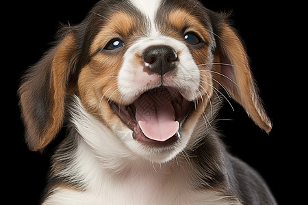 张嘴微笑的宠物狗狗图片