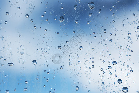 雨滴素材透明玻璃上的水珠特写背景