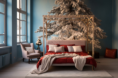 圣诞节主题装饰卧室图片