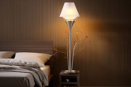 舒适柔和的卧室床头灯图片