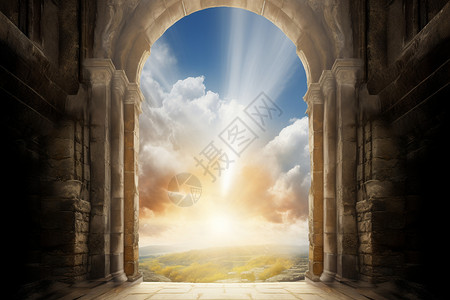 光芒万丈的天堂之门图片