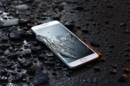 屏幕碎裂的手机图片
