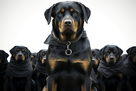 忠诚的黑色狗狗图片