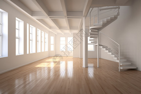 空无一物的现代室内楼梯图片