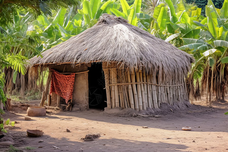 热带的小屋背景图片