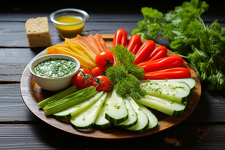 美味的蔬菜沙拉背景图片