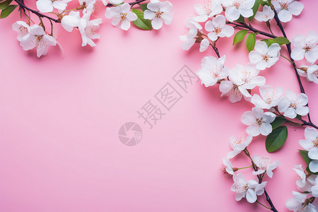 春季白色鲜花创意背景背景图片
