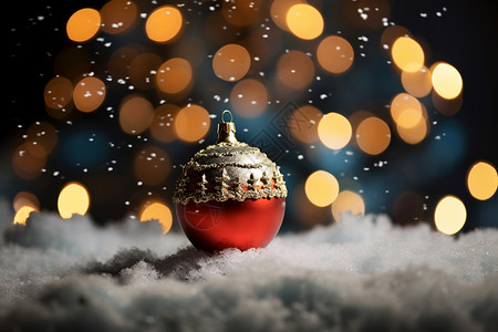喜庆的圣诞树装饰球图片
