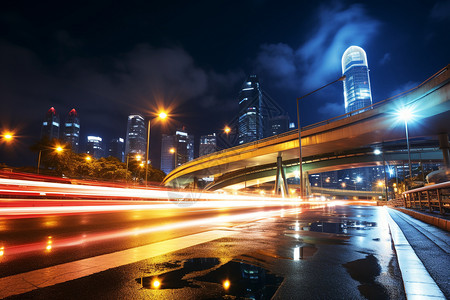 车流都市高速发展的现代都市景观设计图片