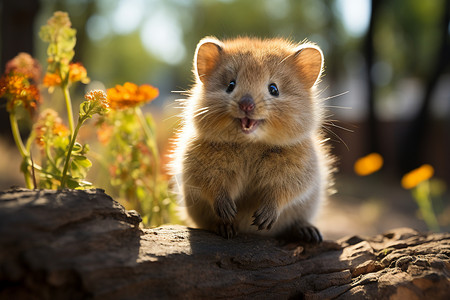 快乐阳光下的袋獾图片