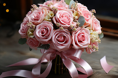 婚礼绣球唯美的粉色花朵绣球背景