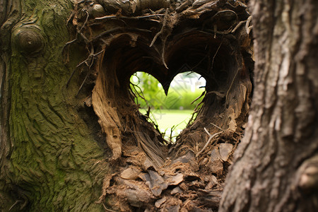 心形树木自然的爱心背景