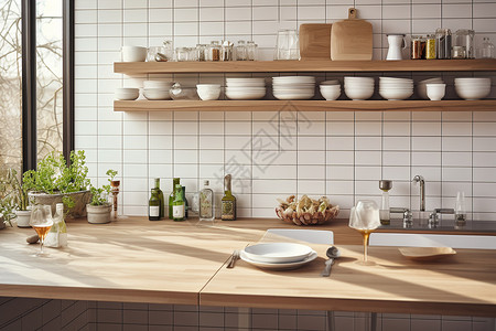 酒容器现代简约的厨房装潢设计图片