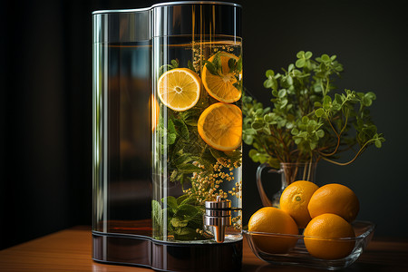 透明的设计感饮品分装容器背景图片