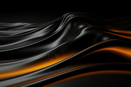 丝滑纹理流动的黑色液体背景设计图片
