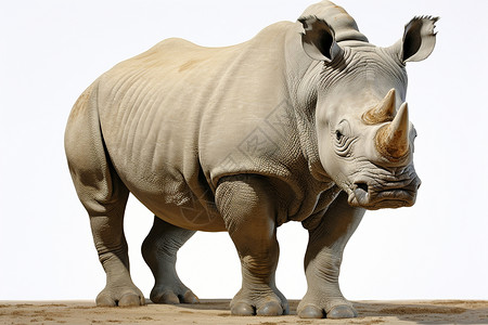濒危的犀牛动物独角犀高清图片