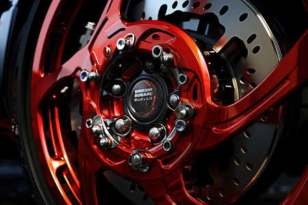红色汽车轮毂背景图片