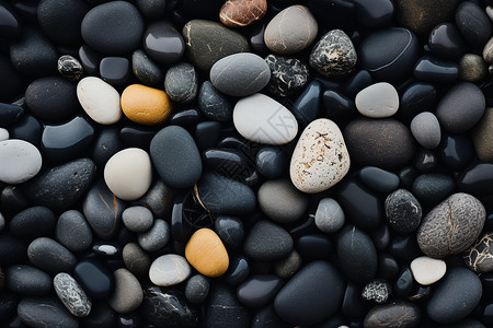 海滩上的鹅卵石背景图片