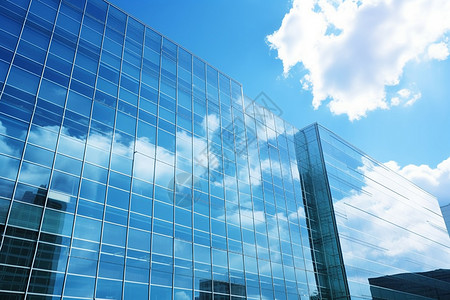 现代科技玻璃建筑背景图片