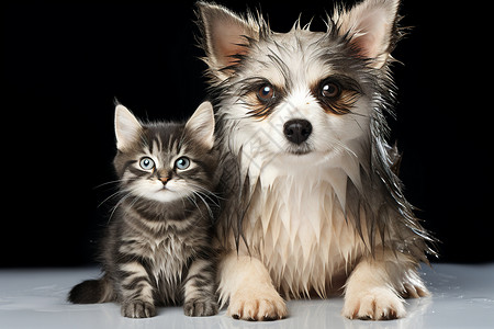 猫和狗合影图片