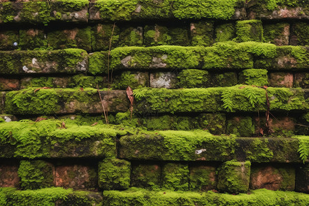 苔藓壁纸苔藓覆盖的宏伟墙壁背景