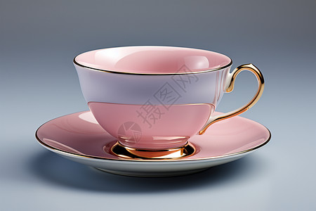 粉红色的陶瓷杯图片