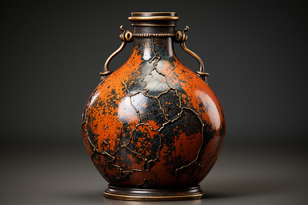中国古代文明中的陶瓷酒罐背景图片