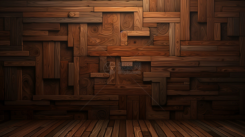 木头制作的房间图片