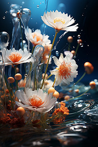 水下绚丽花朵图片