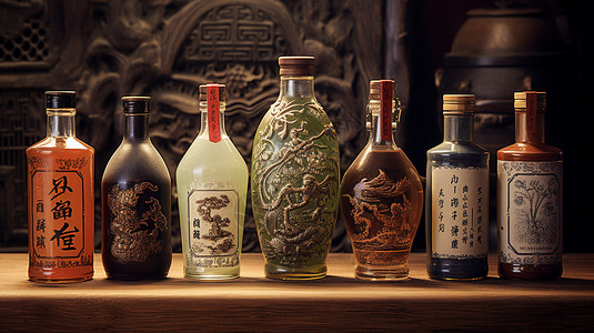 中国瓶装白酒背景图片