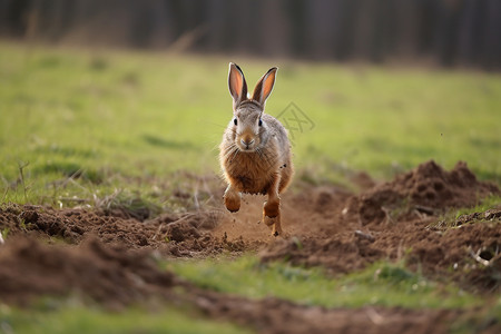 野兔小兔子在草地上背景