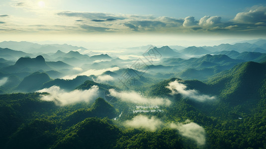 阳光下的山脉阳光下的山谷插画