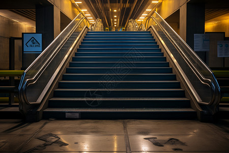 地铁站中的阶梯图片