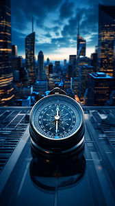 城市街头的钟表背景图片