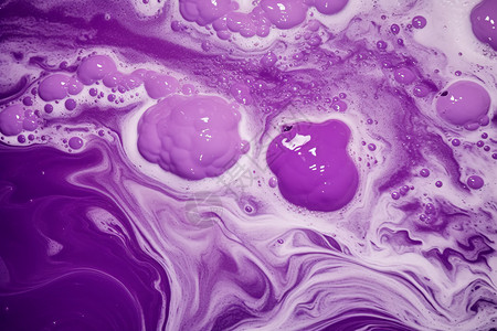 创意紫色液体泡泡背景图片