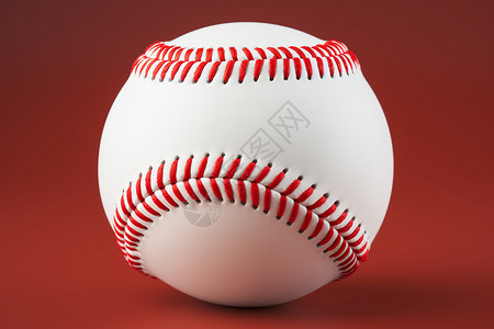 缝制皮革红线缝制的棒球背景