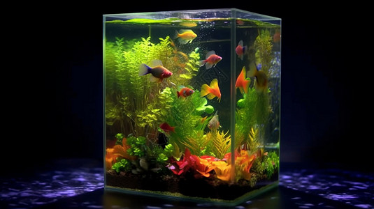 玻璃水族鱼缸正方体玻璃鱼缸背景