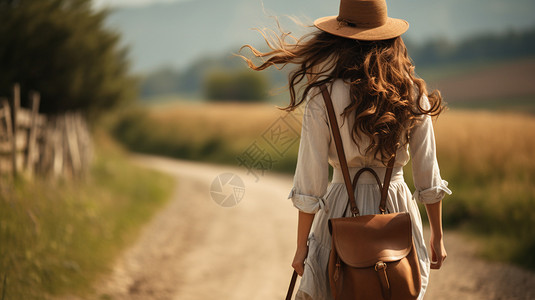 背包旅行的女人图片