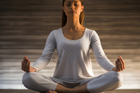冥想的瑜伽修行者背景图片