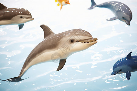 水中可爱的海豚背景图片