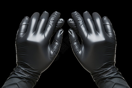 专业的医疗黑色手套背景图片