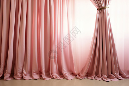优雅装饰现代简约的粉色窗帘设计图片