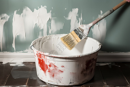 油漆粉刷室内房屋墙壁维修背景