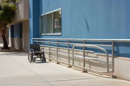 养老院外的轮椅背景图片