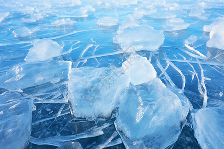 冬季冰冻的湖面景观图片